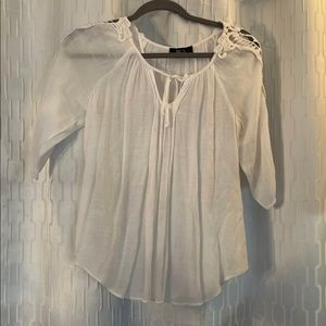 Ladies White Boho Blouse- Size Medium